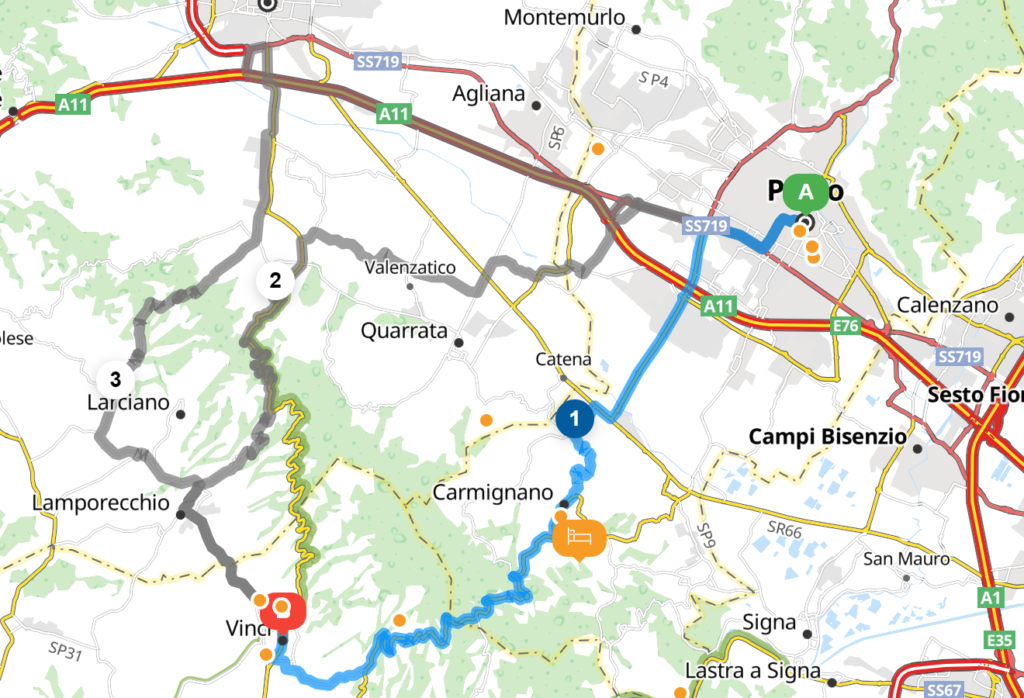mappa vinci